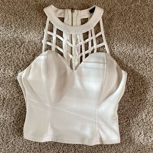 White cutout blouse